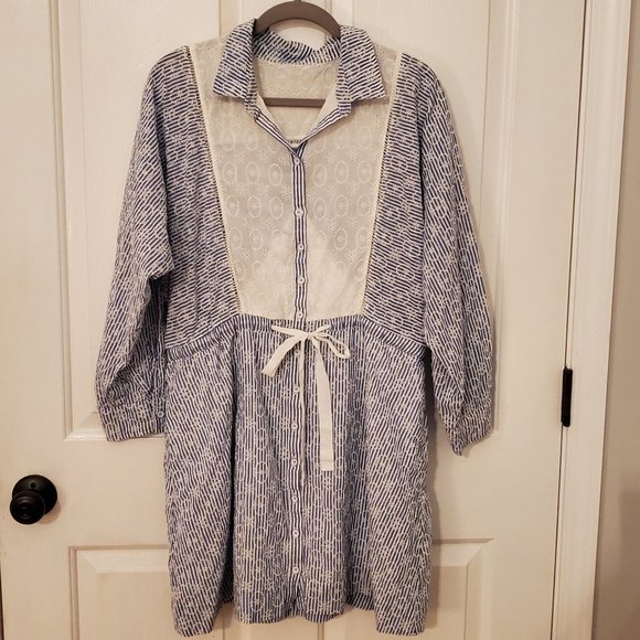 Maeve Striped Eyelet Shirt Dress - Picture 3 of 3